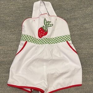 TBBC Strawberry Embroidered appliqué Romper